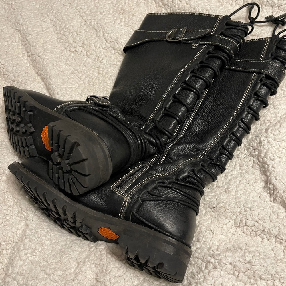 Harley Davison ladies leather riding boots size 9